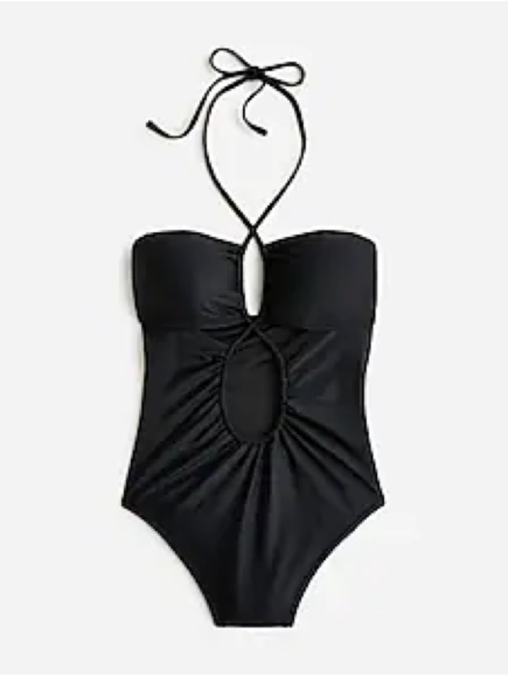 NEW J. Crew Cut out Black Halter One-Piece Swimsuit with Front Keyhole